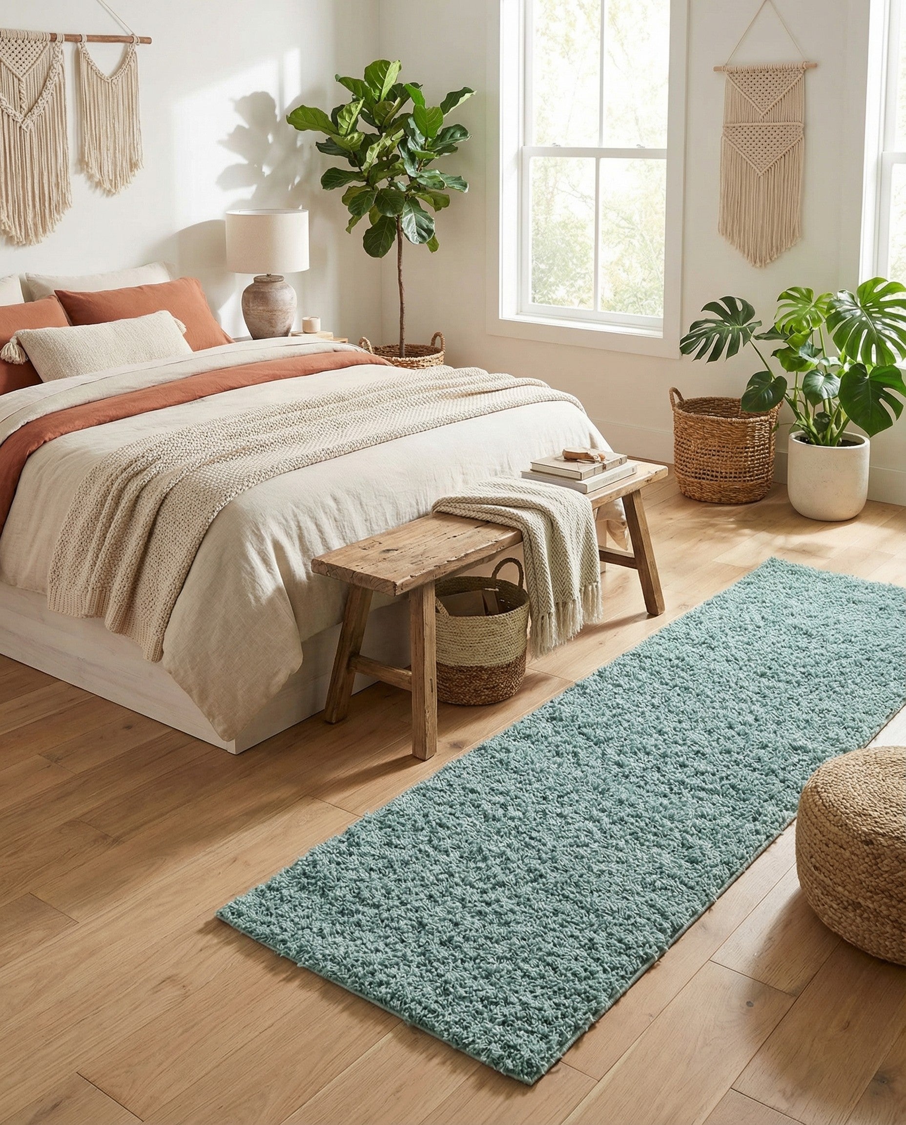  2' 6 x 16' 5 Comfort Solid Shag Runner Rug