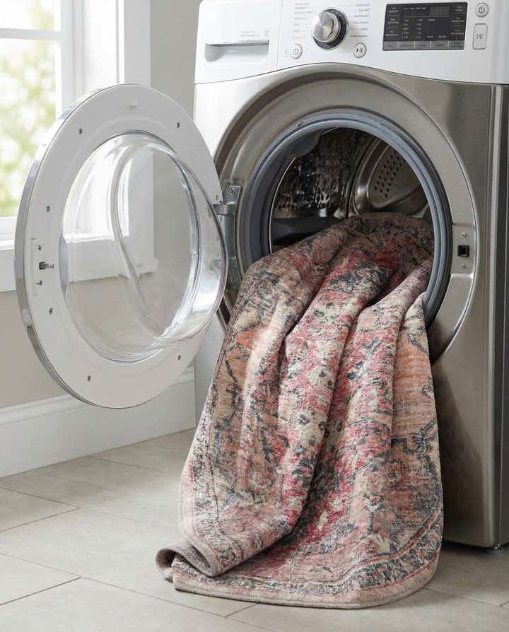 5' 3 x 5' 3 Washable Nostalgia Round Rug