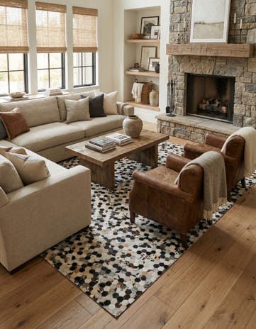 8' x 10' Cowhide Leather Rug