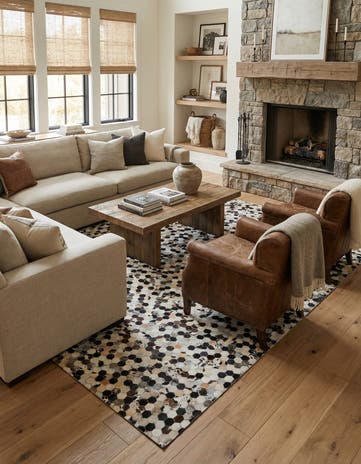 8' x 10' Cowhide Leather Rug
