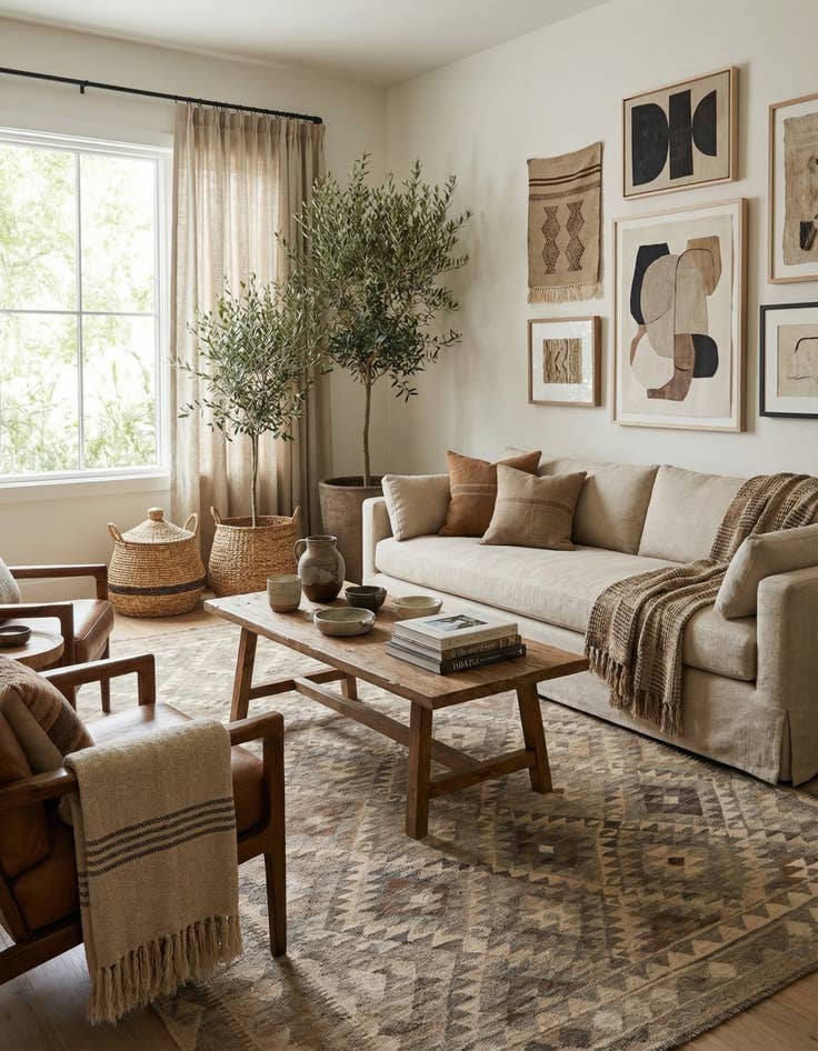 Detail image of 6' 9 x 9' 9  Hand Woven Kilim Maymana Wool Rug