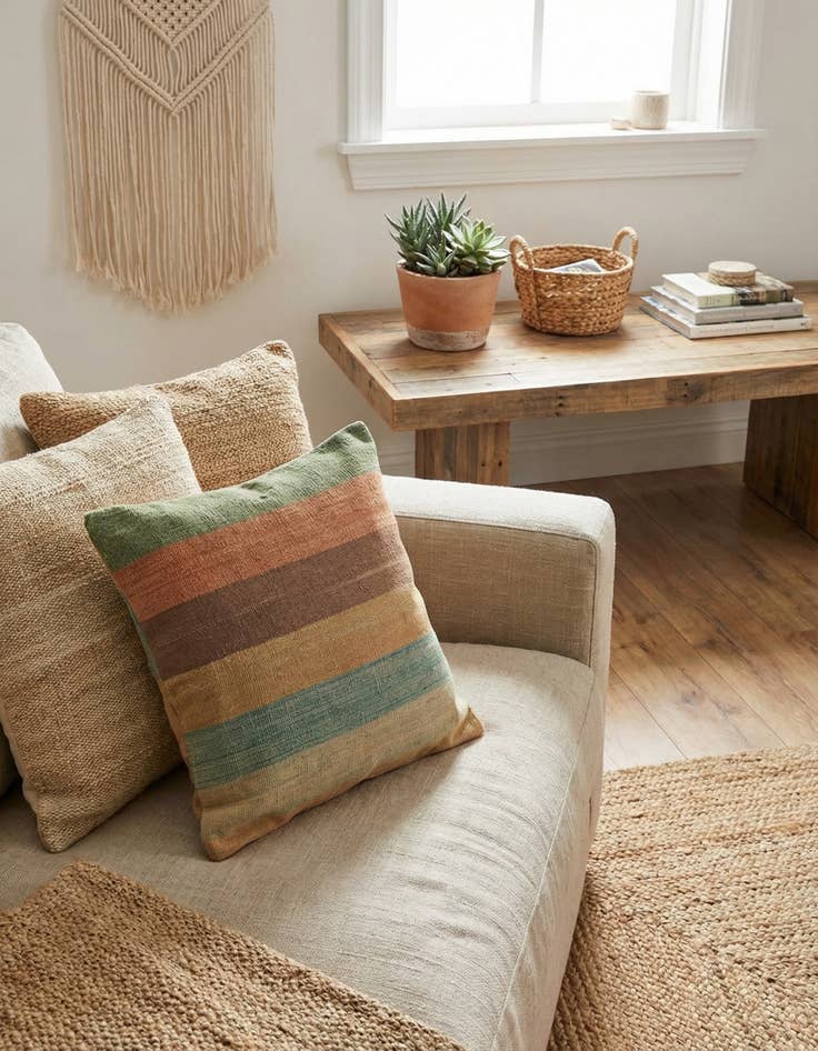 Detail image of  1' 8 x 1' 8  Hand Woven Pillow Wool Round Rug