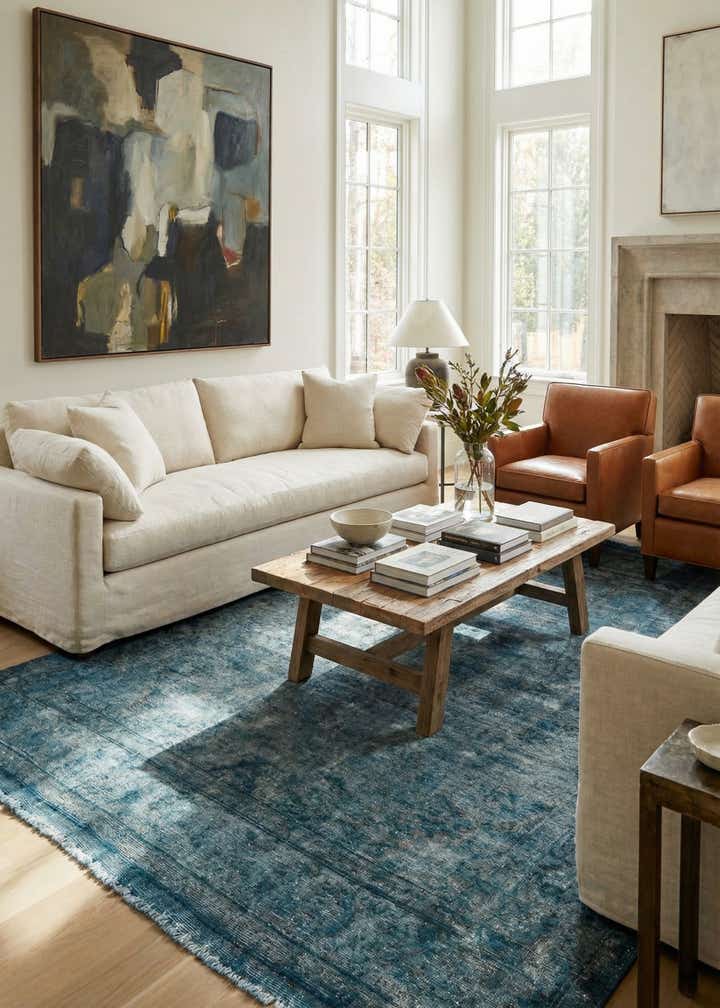 6' 4 x 9' 4 Hand Knotted Ultra Vintage Persian Wool Rug