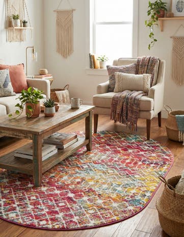 Moroccan Trellis Oval Rug