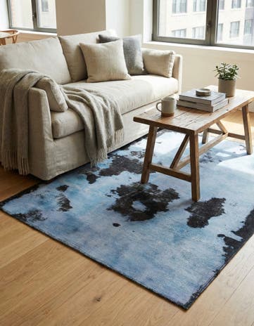 3' 7 x 4' 3 Hand Knotted Ultra Vintage Persian Wool Square Rug
