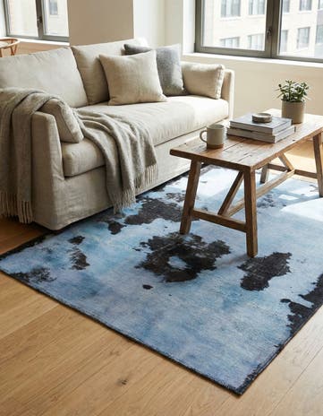3' 7 x 4' 3 Hand Knotted Ultra Vintage Persian Wool Square Rug