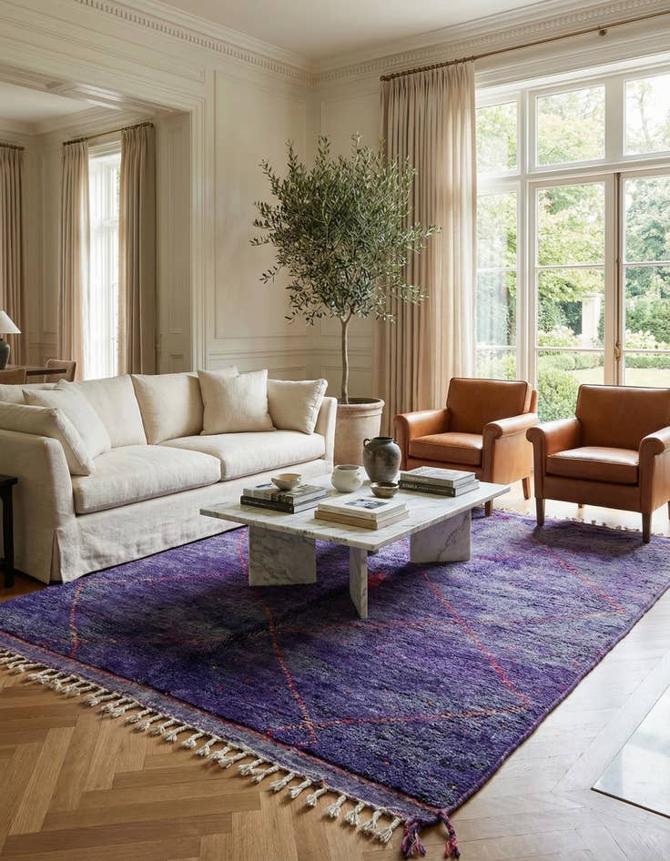 Detail image of 5' 4 x 8'  Hand Knotted Moroccan Wool Rug