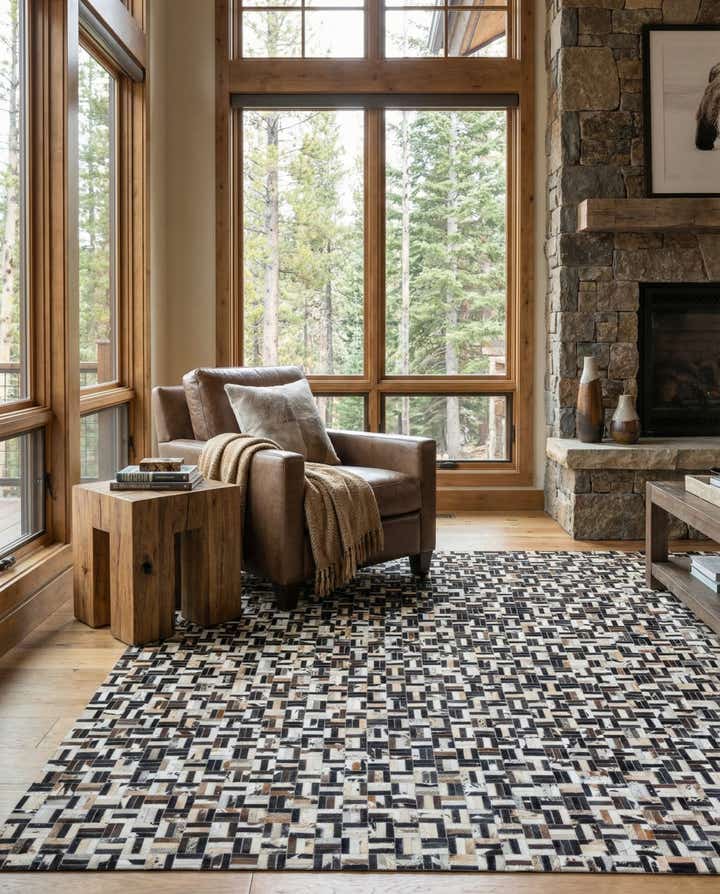 8' x 10' Cowhide Leather Rug