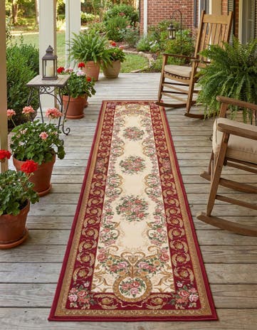 2' 7 x 12' Easy-Clean Traditional Indoor / Outdoor Runner Rug
