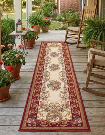 2' 7 x 12' Easy-Clean Traditional Indoor / Outdoor Runner Rug