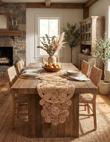 1' 4 x 4' 1 Handmade Braided Jute Table Runner Rug