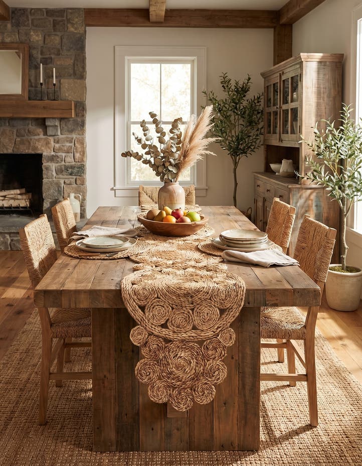 1' 4 x 4' 1 Handmade Braided Jute Table Runn...