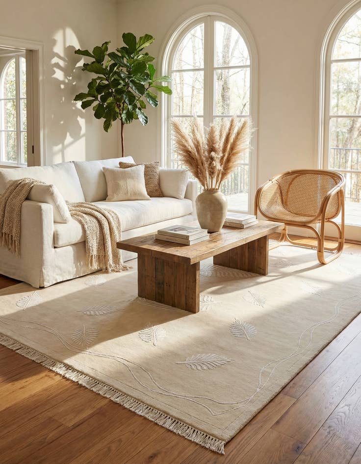 Detail image of 6' 11 x 7' 9  Hand Knotted Darya Wool Square Rug