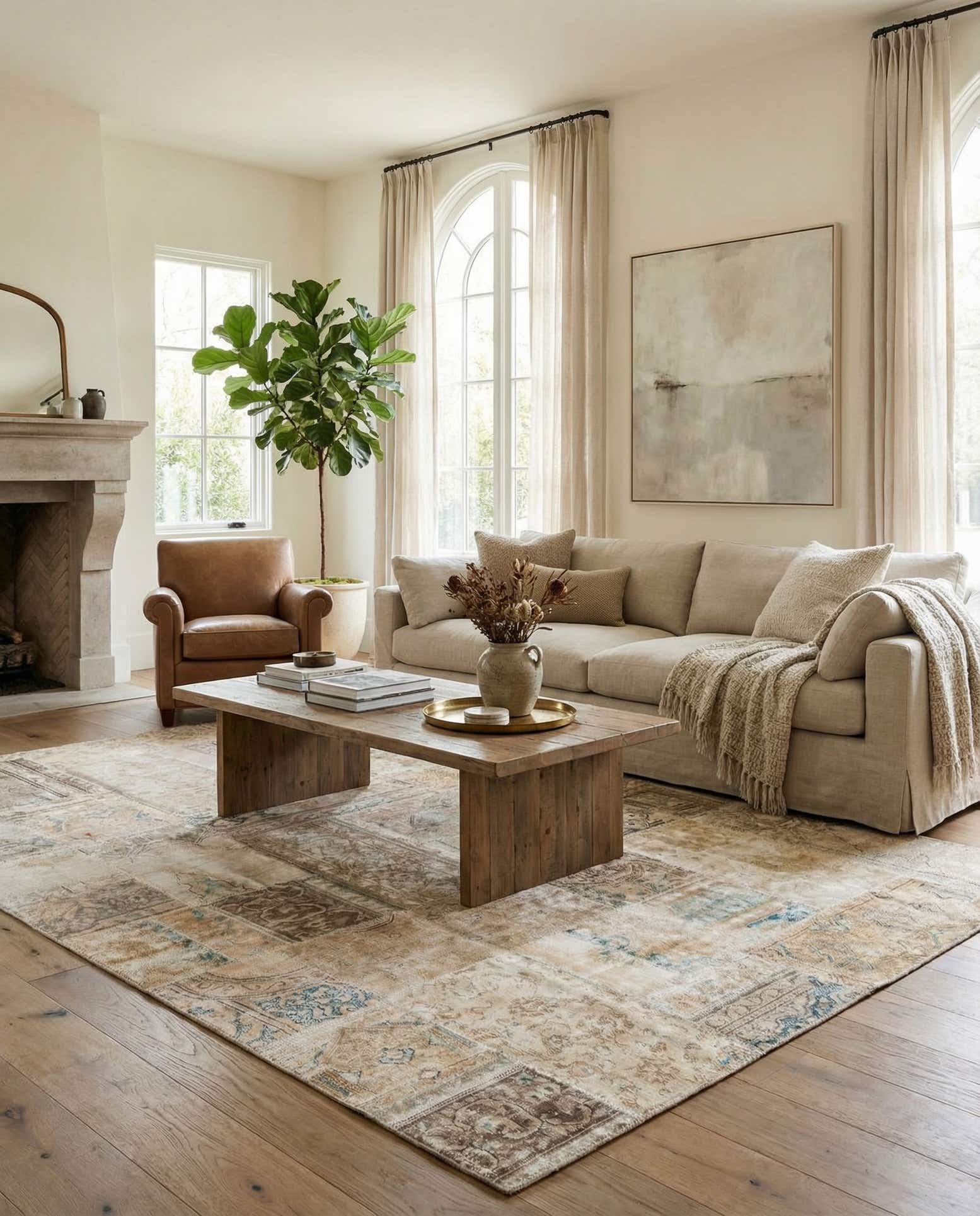 6' 8 x 10' Hand Knotted Ultra Vintage Persian Wool Rug