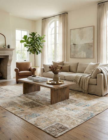 6' 8 x 10' Hand Knotted Ultra Vintage Persian Wool Rug