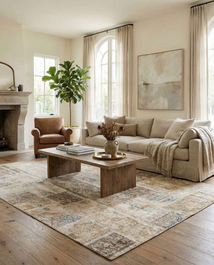 6' 8 x 10' Hand Knotted Ultra Vintage Persian Wool Rug