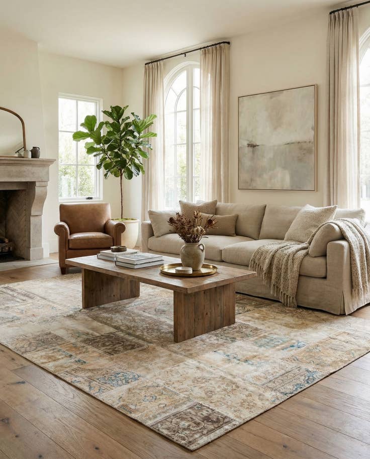 Detail image of 6' 8 x 10' Hand Knotted Ultra Vintage Persian Wool Rug