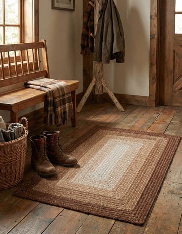 2' x 3' 1 Handmade Hand Braided Wool Rug