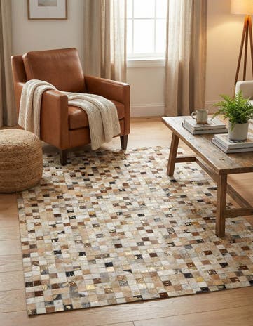 4' 1 x 5' 11 Cowhide - Patchwork Rug