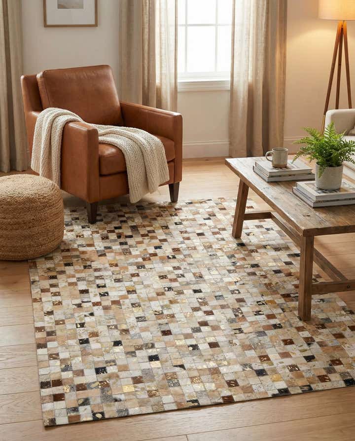 4' 1 x 5' 11 Cowhide - Patchwork Rug