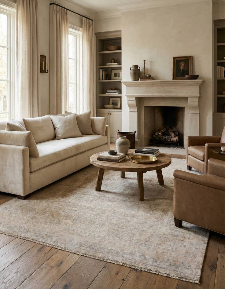 Detail image of 6' 2 x 9' 5  Hand Knotted Ultra Vintage Persian Wool Rug