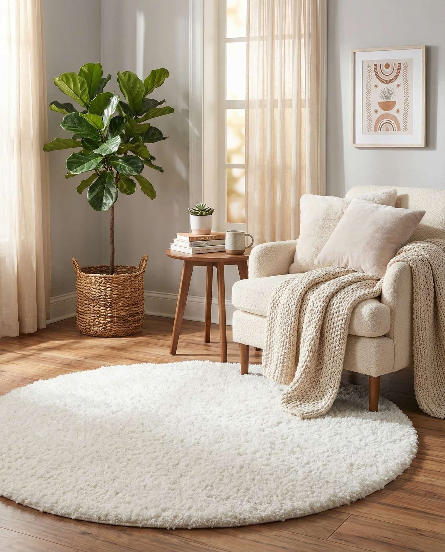 5' 3 x 5' 3 Zermatt Shag Round Rug
