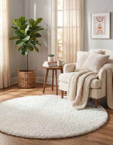 5' 3 x 5' 3 Zermatt Shag Round Rug