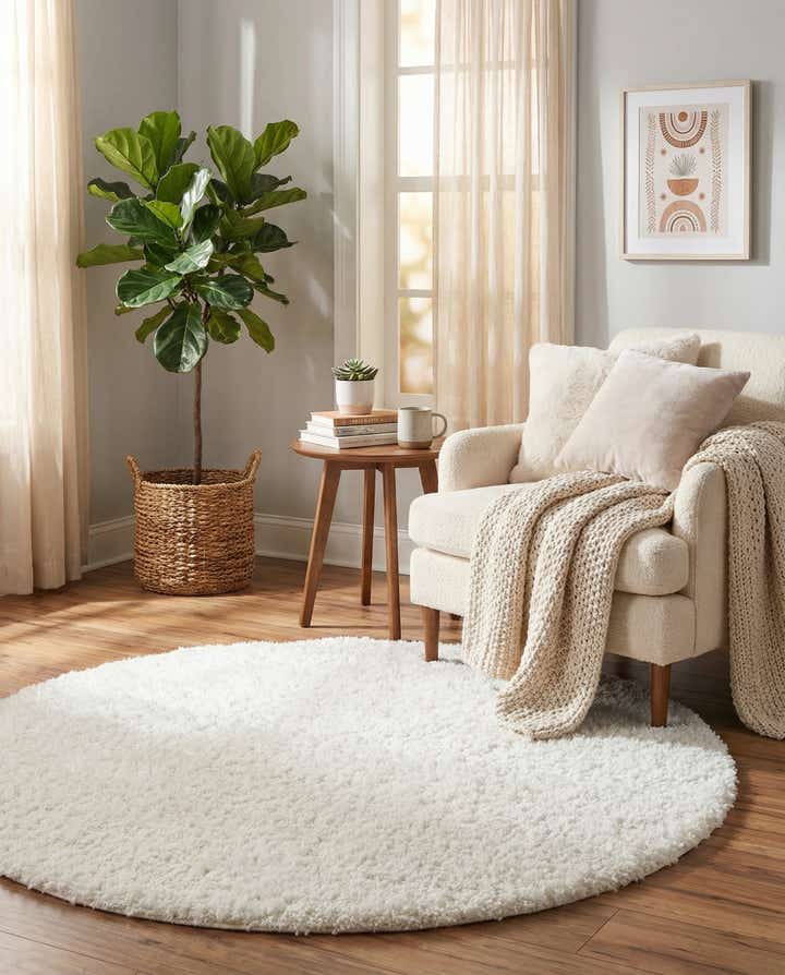 5' 3 x 5' 3 Zermatt Shag Round Rug