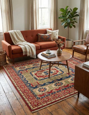 5' 7 x 7' 10 Hand Knotted Kazak Rug
