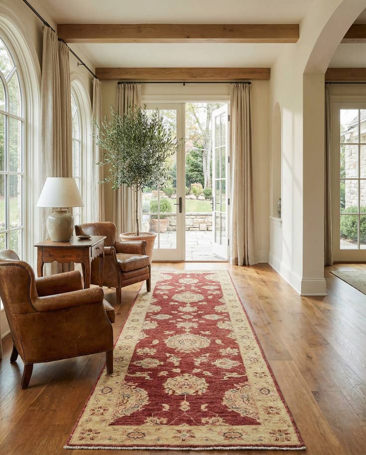 Detail image of 2' 8 x 9' 10 Hand Knotted Peshawar Ziegler Runner Rug
