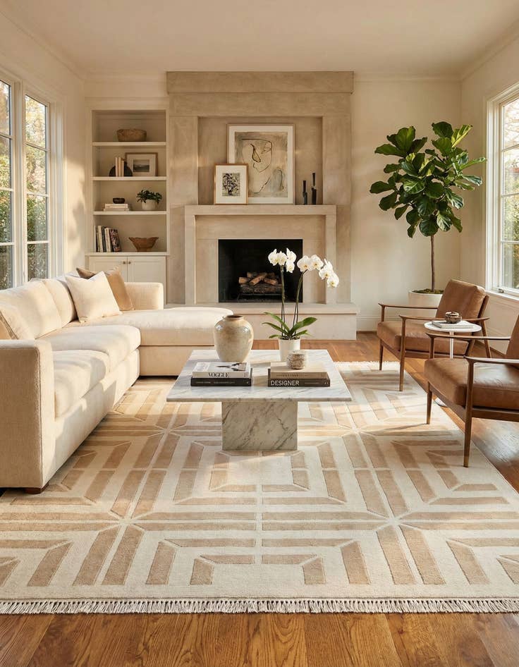 Detail image of  6' 8 x 9' 11  Hand Knotted Darya Wool Rug