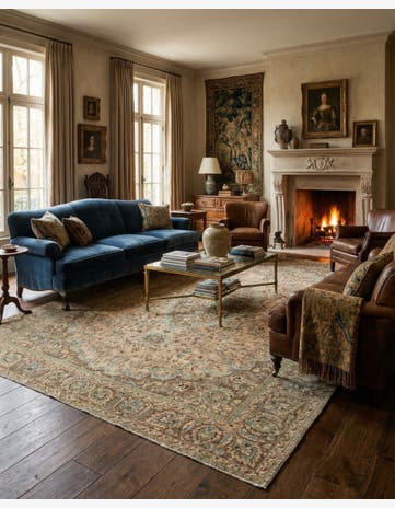 9' 5 x 12' 1 Hand Knotted Ultra Vintage Persian Wool Rug