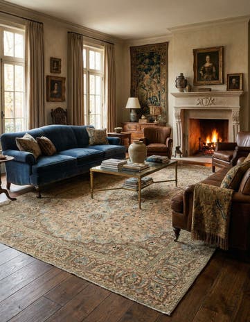 9' 5 x 12' 1 Hand Knotted Ultra Vintage Persian Wool Rug
