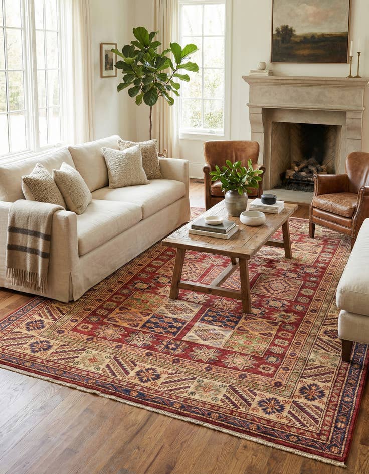 Detail image of 5' 7 x 8'  Hand Knotted Kazak Oriental Rug