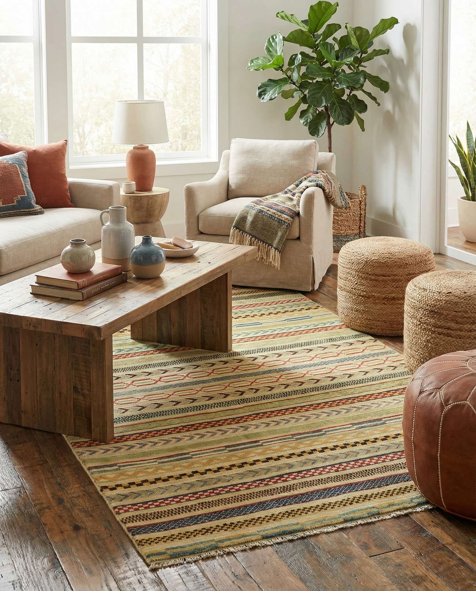 3' 6 x 5' 9 Hand Knotted Modern Ziegler Rug