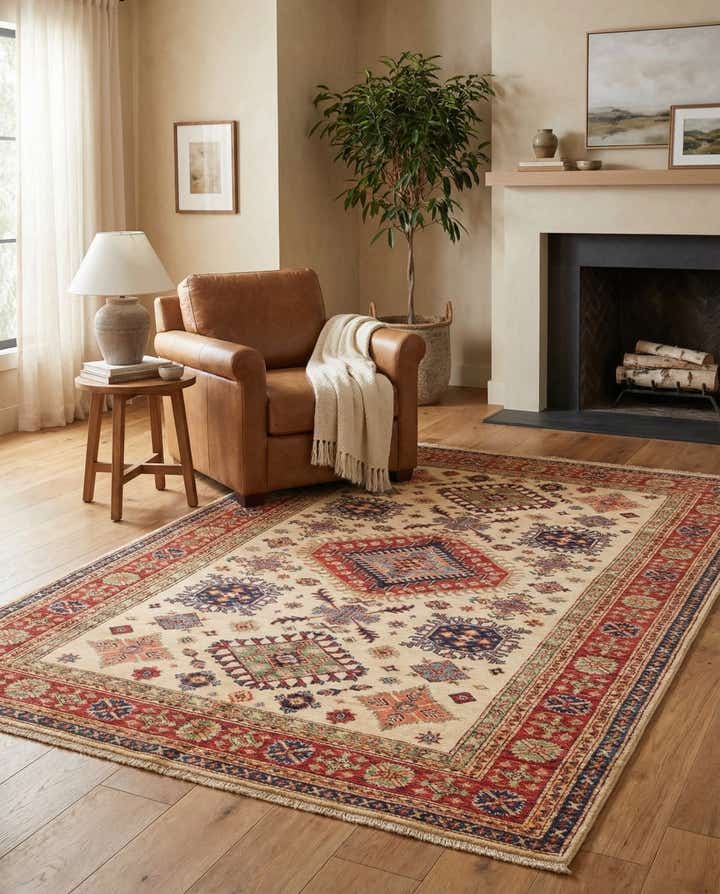 4' 10 x 6' 8 Hand Knotted Kazak Oriental Rug