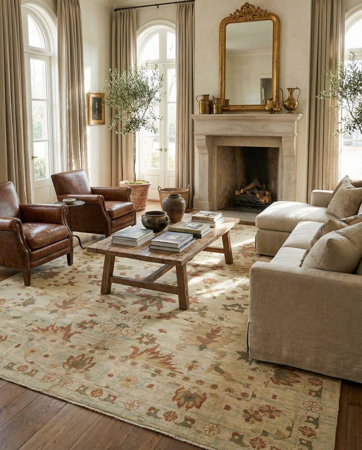 Detail image of 11' 10 x 15' 8 Hand Knotted Oushak Wool Rug