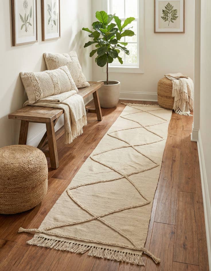 Detail image of 2' 3 x 10' 2  Hand Knotted Moroccan Wool Runner Rug