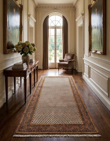 6' x 11' 6 Hand Knotted Mir Wool Runner Rug