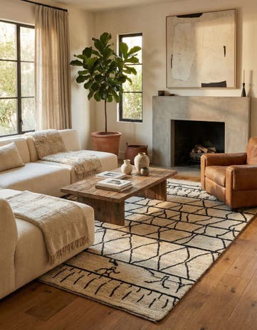 8' 2 x 9' 10 Hand Knotted Moroccan Wool Rug
