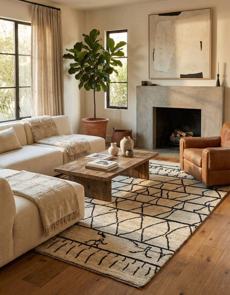 Detail image of  8' 2 x 9' 10  Hand Knotted Moroccan Wool Rug