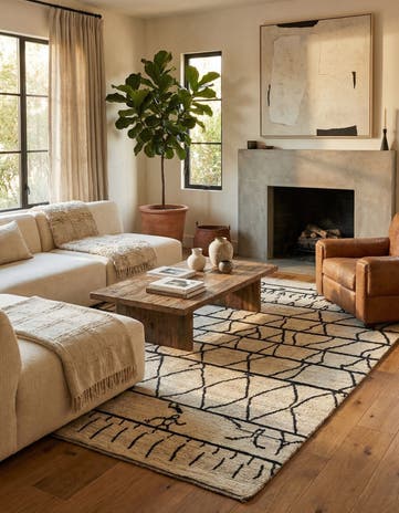 8' 2 x 9' 10 Hand Knotted Moroccan Wool Rug