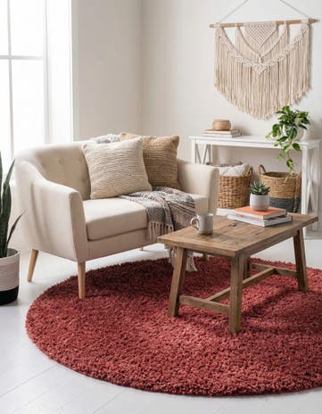 Poppy Zermatt Shag Round Rug