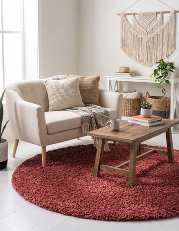 Poppy Zermatt Shag Round Rug