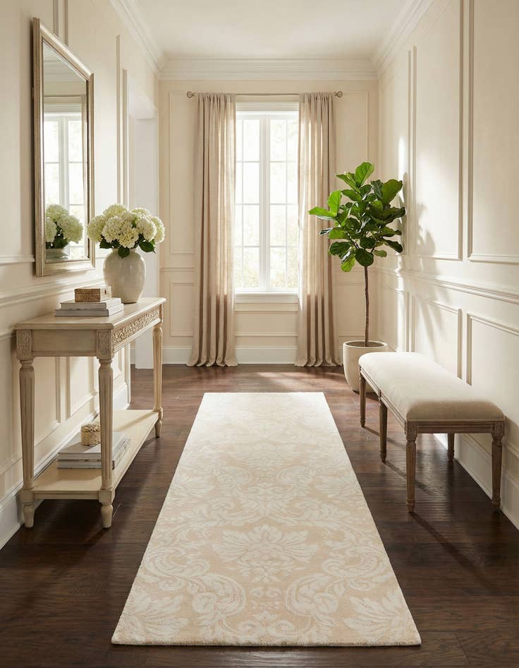 Detail image of 3' x 9' 11  Hand Knotted Darya Wool Runner Rug