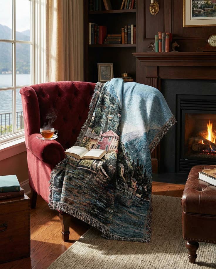 Detail image of 4' 6 x 6' The Lenno Shore Throw Blanket