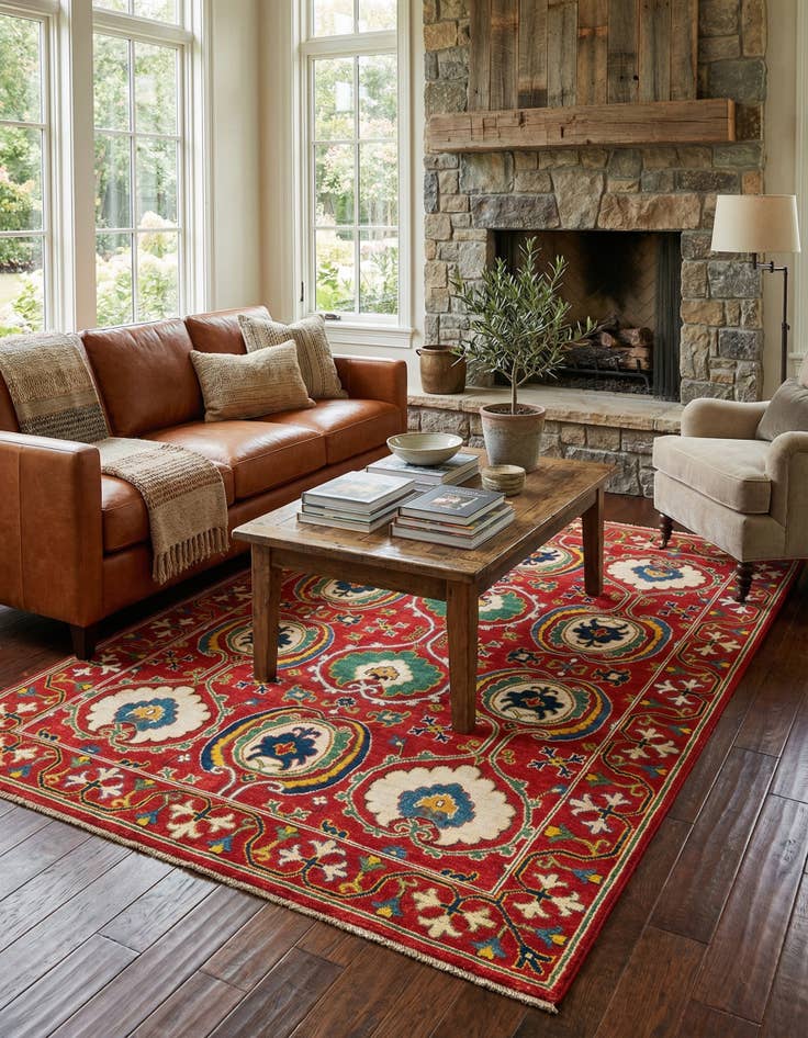 Detail image of  5' x 7'  Hand Knotted Kazak Rug