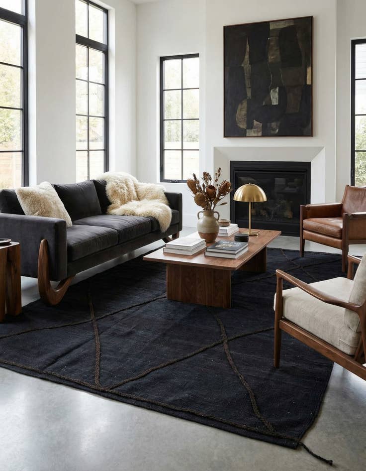 Detail image of 5' 8 x 7' 10  Hand Woven Kilim Modern Wool Rug