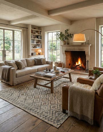 6' 9 x 10' 2 Hand Woven Kilim Maymana Wool Rug