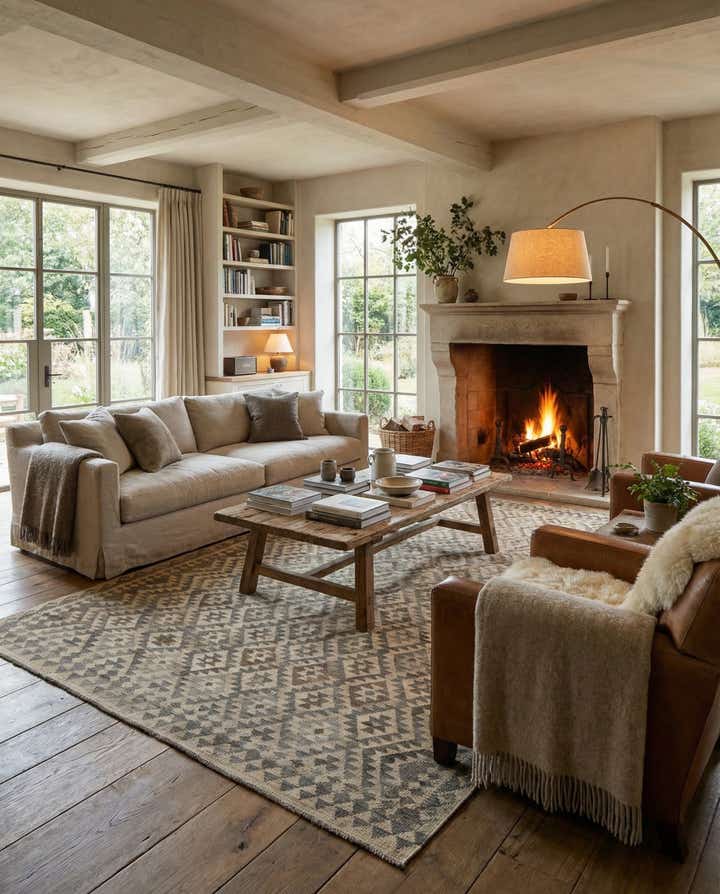 6' 9 x 10' 2 Hand Woven Kilim Maymana Wool Rug